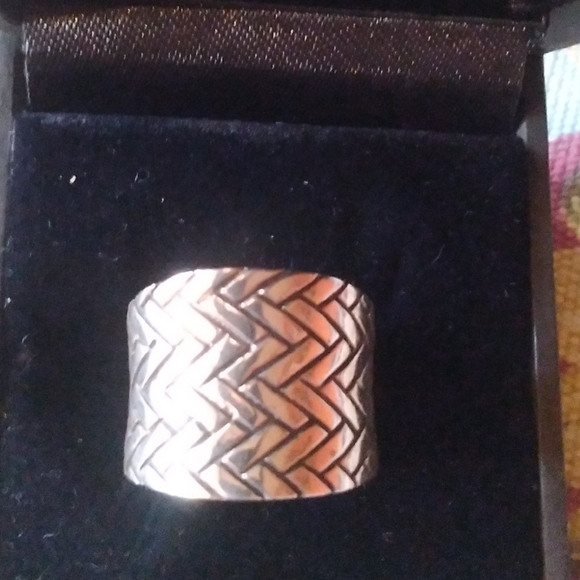 $14 💎🎁CIGAR BAND  Basketweave 925 SS Ring😯 - Picture 3 of 8
